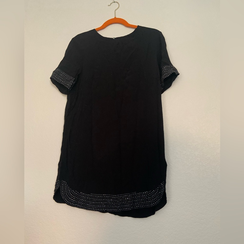 H&M Elegant Black Mini Dress with Rhinestone Accents, size 10 (US)